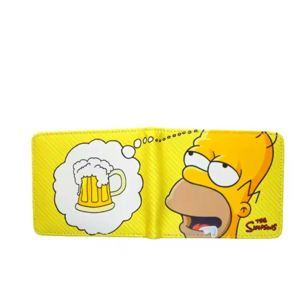 The Simpsons Homer & Beer Vegan Leather Wallet New Yellow 90s Cartoon, New